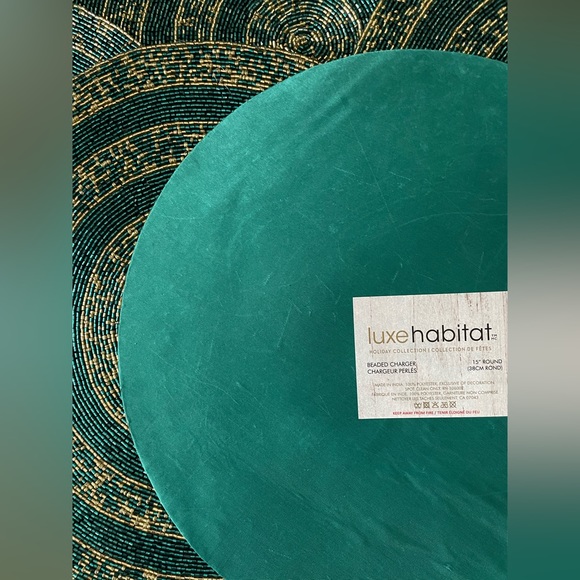 Teal and gold beaded placemats (set of 6) - Picture 5 of 6